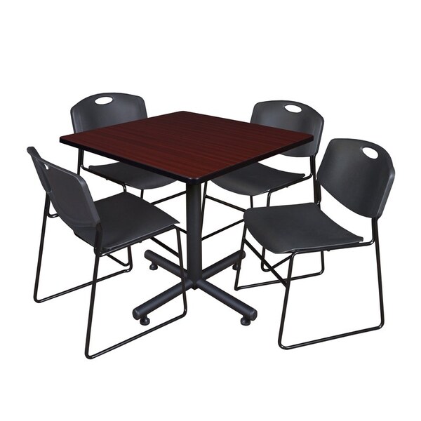 Kobe Kobe Square Table & Chair Set, Wood, Metal, Polypropylene Top TKB4242MH44BK - main